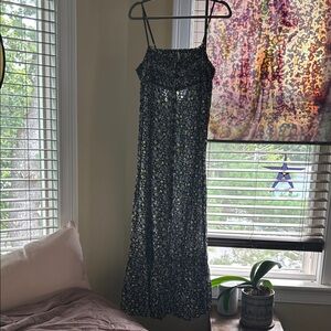 We The Free Black and White Floral Maxi Dress